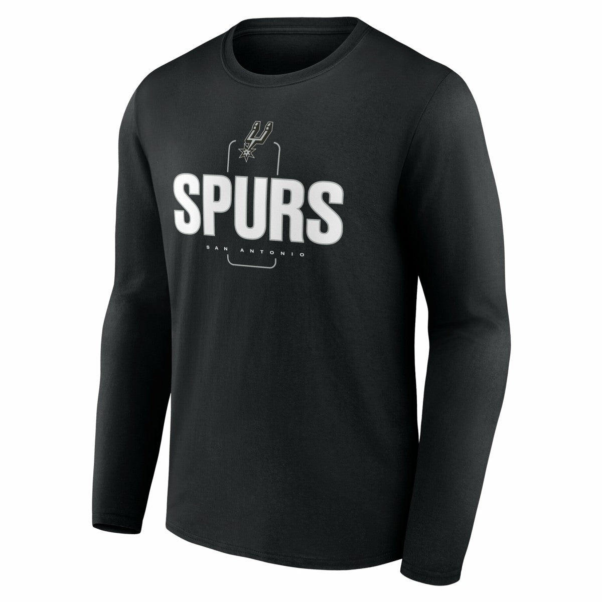 San Antonio Spurs Center Court Name & Number Custom Long Sleeve T-Shirt Black - NBA