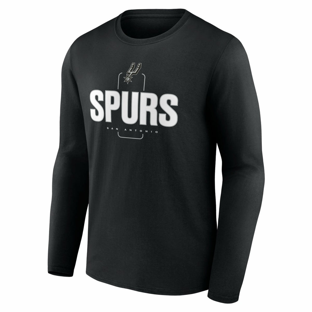 San Antonio Spurs Center Court Name & Number Custom Long Sleeve T-Shirt Black - NBA