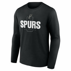 San Antonio Spurs Center Court Name & Number Custom Long Sleeve T-Shirt Black - NBA