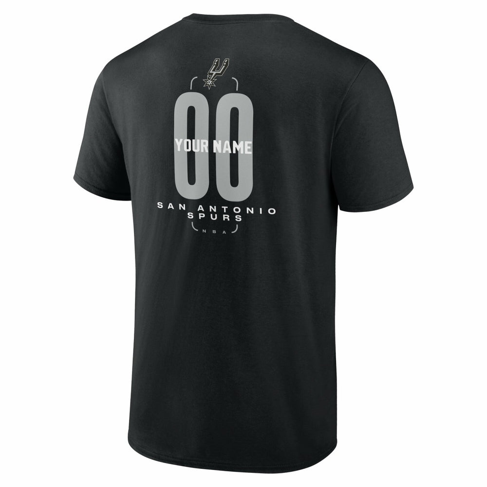 San Antonio Spurs Center Court Name & Number Custom T-Shirt Black - NBA