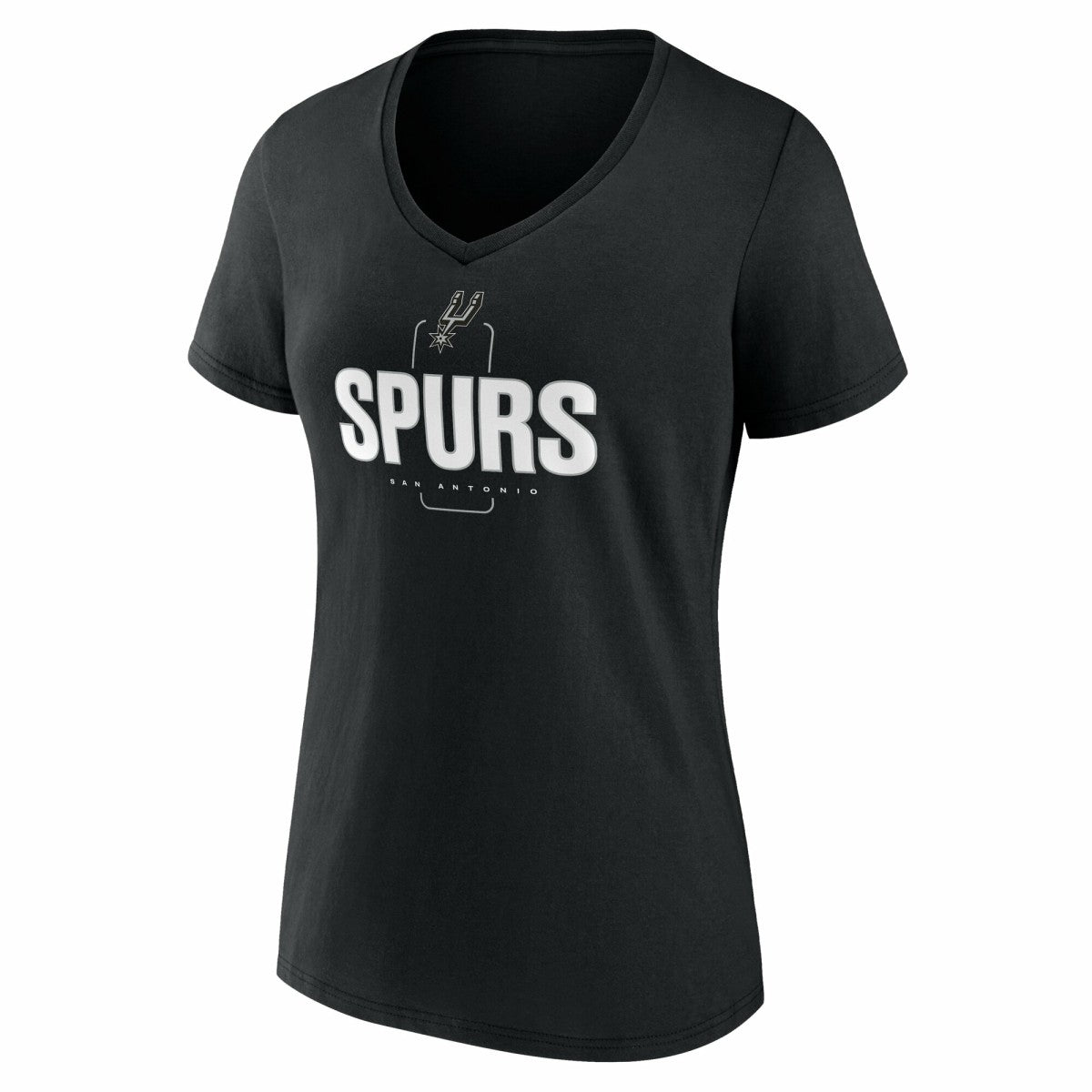 San Antonio Spurs Women's Center Court Name & Number Custom V-Neck T-Shirt Black - NBA