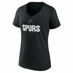 San Antonio Spurs Women's Center Court Name & Number Custom V-Neck T-Shirt Black - NBA