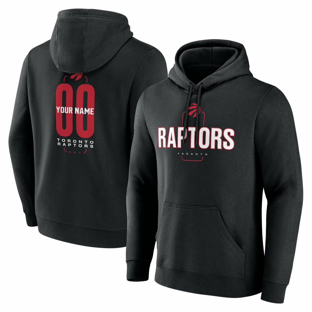Toronto Raptors Center Court Name & Number Custom Hoodie Black - NBA