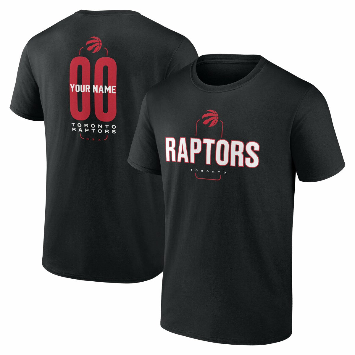Toronto Raptors Center Court Name & Number Custom T-Shirt Black - NBA