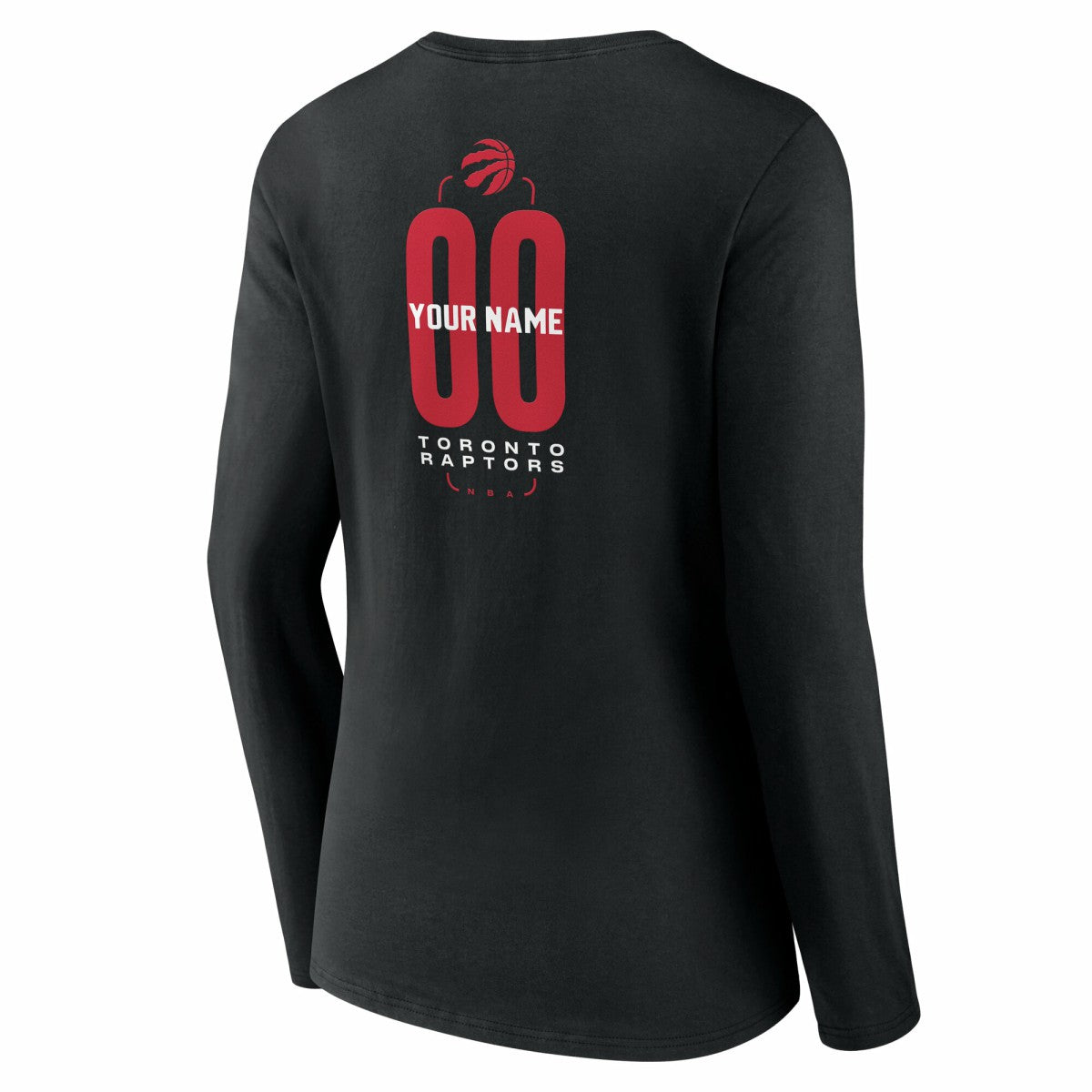 Toronto Raptors Women's Center Court Name & Number Custom Long Sleeve V-Neck T-Shirt Black - NBA