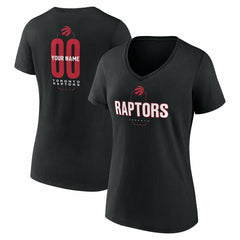 Toronto Raptors Women's Center Court Name & Number Custom V-Neck T-Shirt Black - NBA