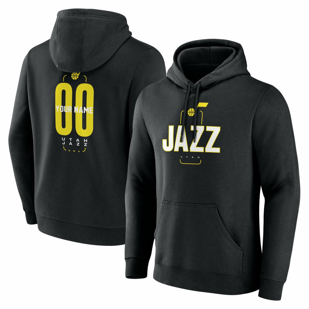 Utah Jazz Center Court Name & Number Custom Hoodie Black - NBA