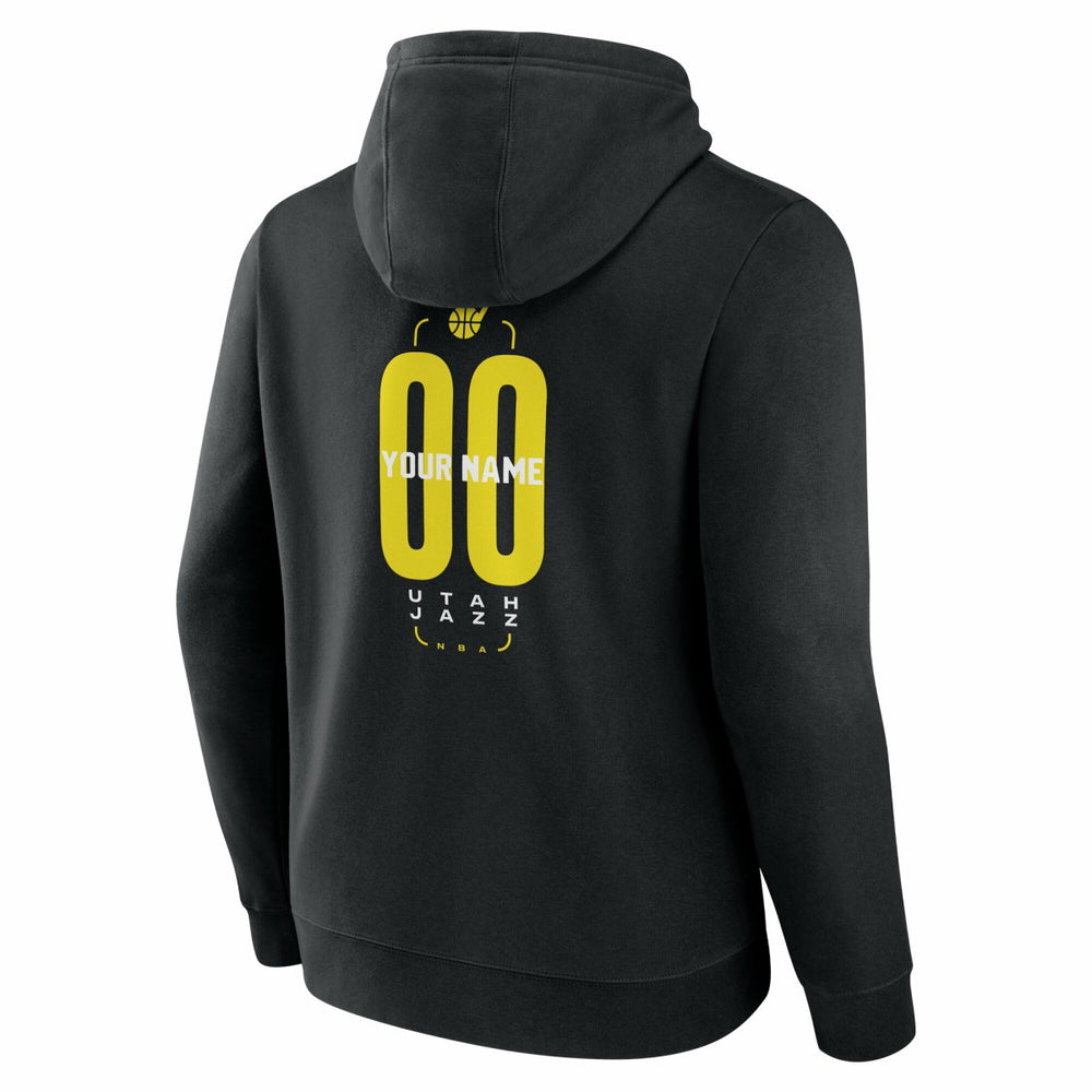 Utah Jazz Center Court Name & Number Custom Hoodie Black - NBA