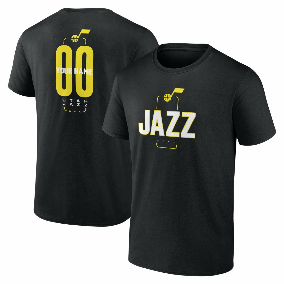 Utah Jazz Center Court Name & Number Custom T-Shirt Black - NBA