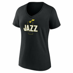 Utah Jazz Women's Center Court Name & Number Custom V-Neck T-Shirt Black - NBA