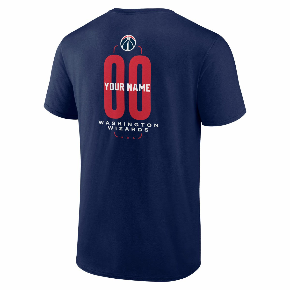 Washington Wizards Center Court Name & Number Custom T-Shirt Navy - NBA