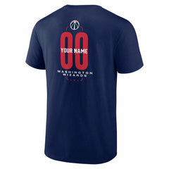 Washington Wizards Center Court Name & Number Custom T-Shirt Navy - NBA