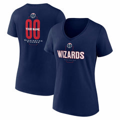 Washington Wizards Women's Center Court Name & Number Custom V-Neck T-Shirt Navy - NBA