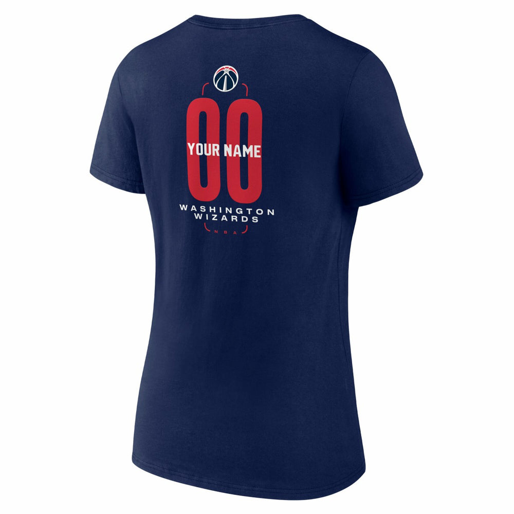 Washington Wizards Women's Center Court Name & Number Custom V-Neck T-Shirt Navy - NBA