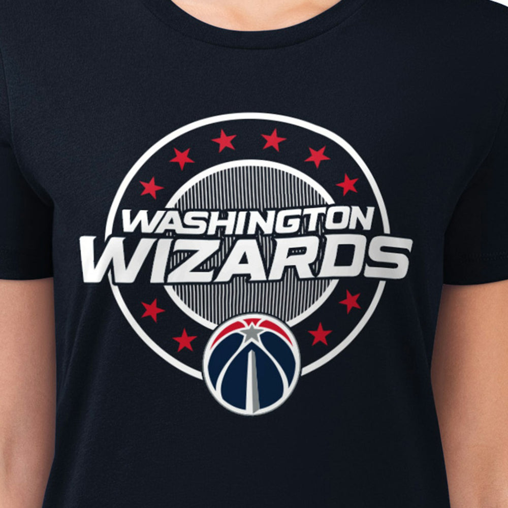 Washington Wizards G-III 4Her by Carl Banks Women's Super-Slim Lightweight Pinstripe Circle Graphic T-Shirt Navy - NBA