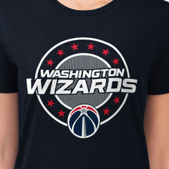 Washington Wizards G-III 4Her by Carl Banks Women's Super-Slim Lightweight Pinstripe Circle Graphic T-Shirt Navy - NBA