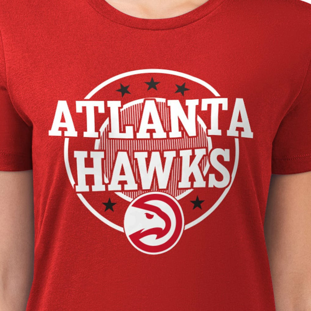 Atlanta Hawks G-III 4Her by Carl Banks Women's Super-Slim Lightweight Pinstripe Circle Graphic T-Shirt Red - NBA