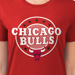 Chicago Bulls G-III 4Her by Carl Banks Women's Super-Slim Lightweight Pinstripe Circle Graphic T-Shirt Red - NBA
