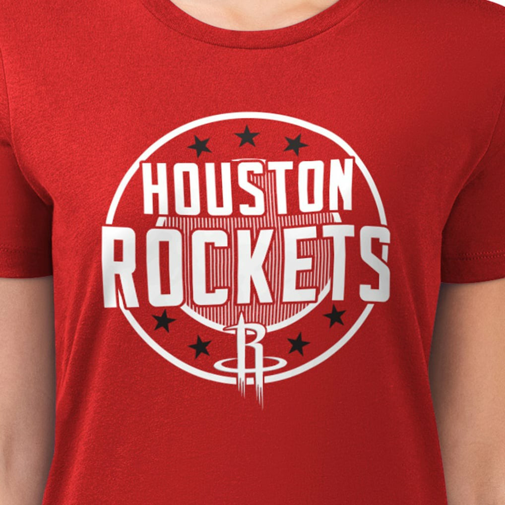 Houston Rockets G-III 4Her by Carl Banks Women's Super-Slim Lightweight Pinstripe Circle Graphic T-Shirt Red - NBA