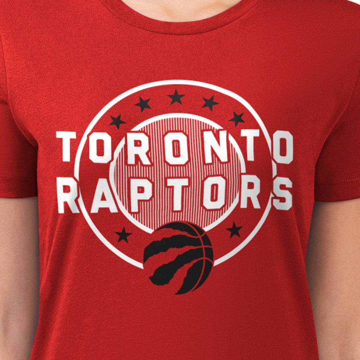 Toronto Raptors G-III 4Her by Carl Banks Women's Super-Slim Lightweight Pinstripe Circle Graphic T-Shirt Red - NBA