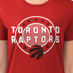 Toronto Raptors G-III 4Her by Carl Banks Women's Super-Slim Lightweight Pinstripe Circle Graphic T-Shirt Red - NBA