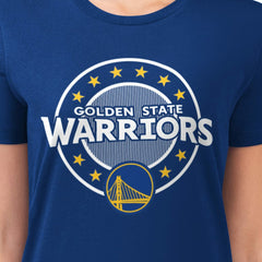 Golden State Warriors G-III 4Her by Carl Banks Women's Super-Slim Lightweight Pinstripe Circle Graphic T-Shirt Royal - NBA