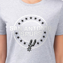 San Antonio Spurs G-III 4Her by Carl Banks Women's Super-Slim Lightweight Pinstripe Circle Graphic T-Shirt Gray - NBA