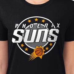 Phoenix Suns G-III 4Her by Carl Banks Women's Super-Slim Lightweight Pinstripe Circle Graphic T-Shirt Black - NBA
