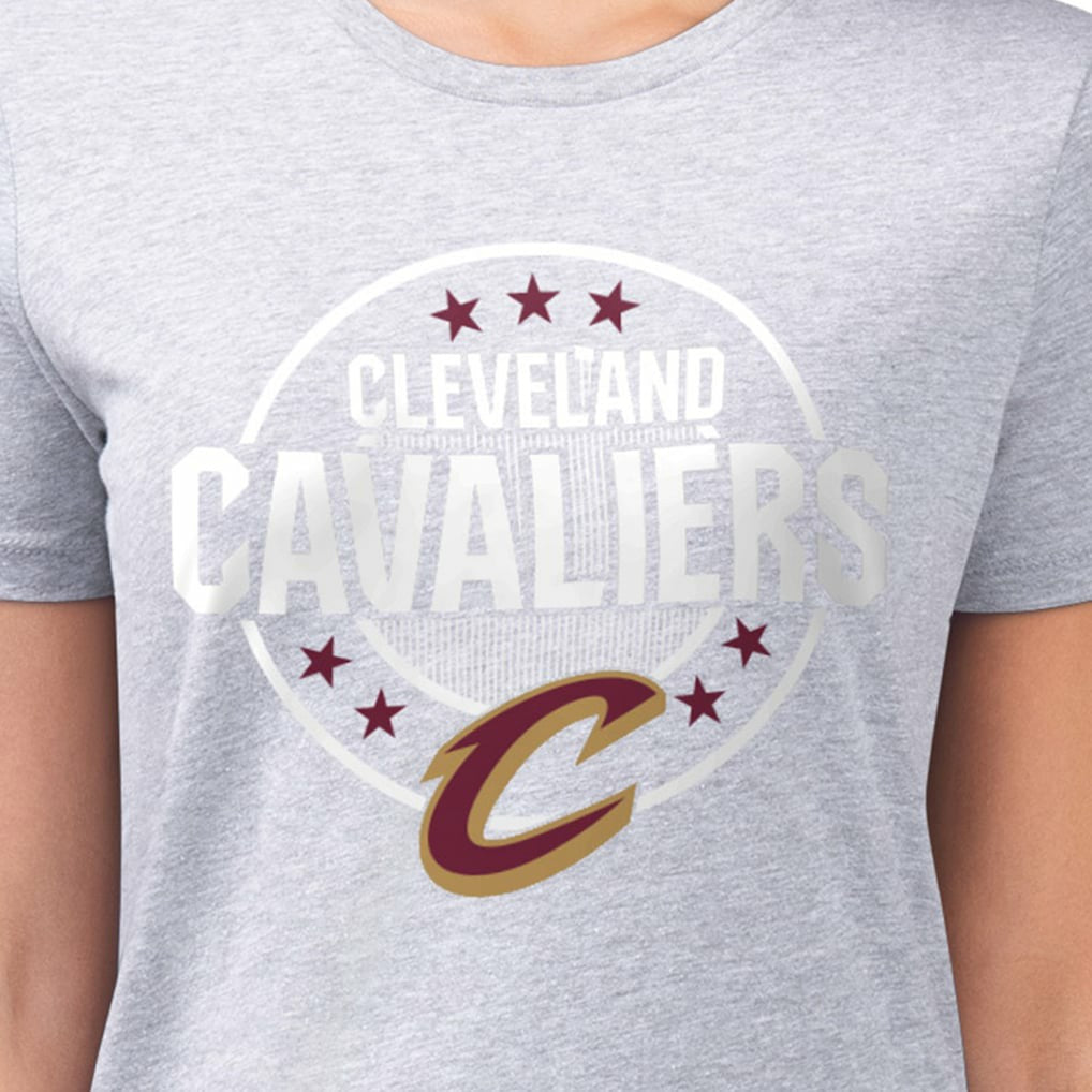 Cleveland Cavaliers G-III 4Her by Carl Banks Women's Super-Slim Lightweight Pinstripe Circle Graphic T-Shirt Gray - NBA