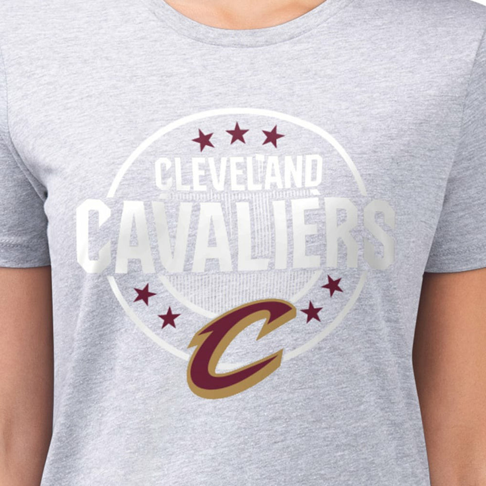 Cleveland Cavaliers G-III 4Her by Carl Banks Women's Super-Slim Lightweight Pinstripe Circle Graphic T-Shirt Gray - NBA