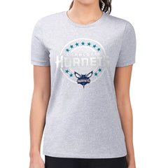 Charlotte Hornets G-III 4Her by Carl Banks Women's Super-Slim Lightweight Pinstripe Circle Graphic T-Shirt Gray - NBA