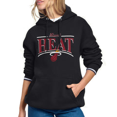 Miami Heat Starter Women's Arch Stripe Fleece Hoodie Black - NBA