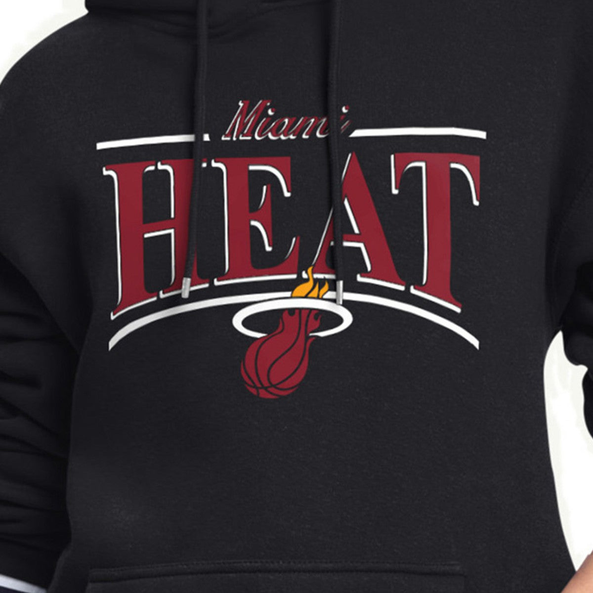 Miami Heat Starter Women's Arch Stripe Fleece Hoodie Black - NBA