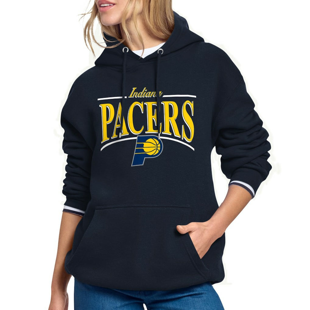 Indiana Pacers Starter Women's Arch Stripe Fleece Hoodie Navy - NBA