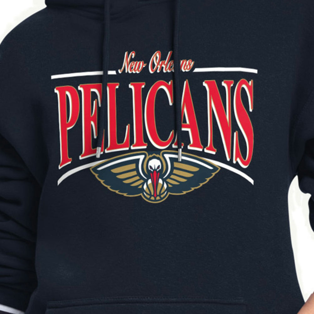 New Orleans Pelicans Starter Women's Arch Stripe Fleece Hoodie Navy - NBA