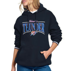Oklahoma City Thunder Starter Women's Arch Stripe Fleece Hoodie Navy - NBA