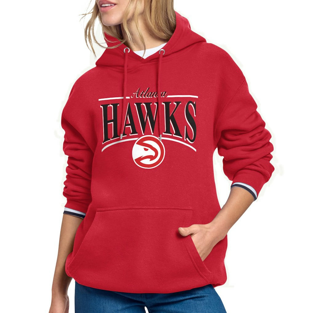 Atlanta Hawks Starter Women's Arch Stripe Fleece Hoodie Red - NBA