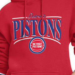Detroit Pistons Starter Women's Arch Stripe Fleece Hoodie Red - NBA