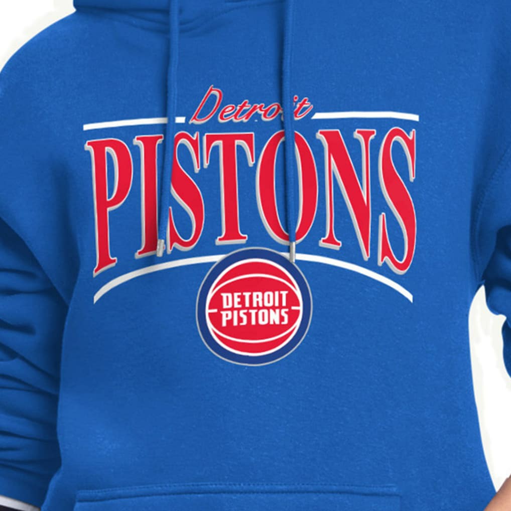 Detroit Pistons Starter Women's Arch Stripe Fleece Hoodie Blue - NBA