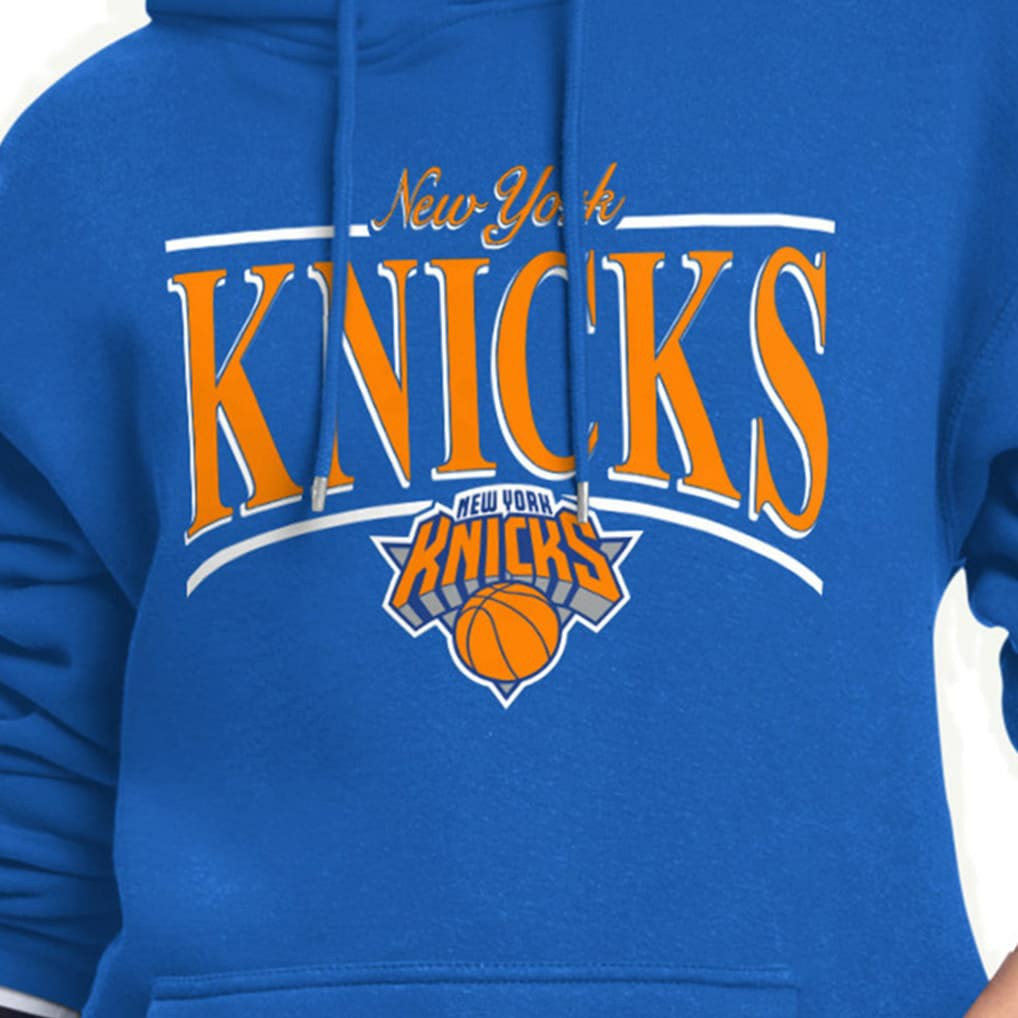 New York Knicks Starter Women's Arch Stripe Fleece Hoodie Blue - NBA