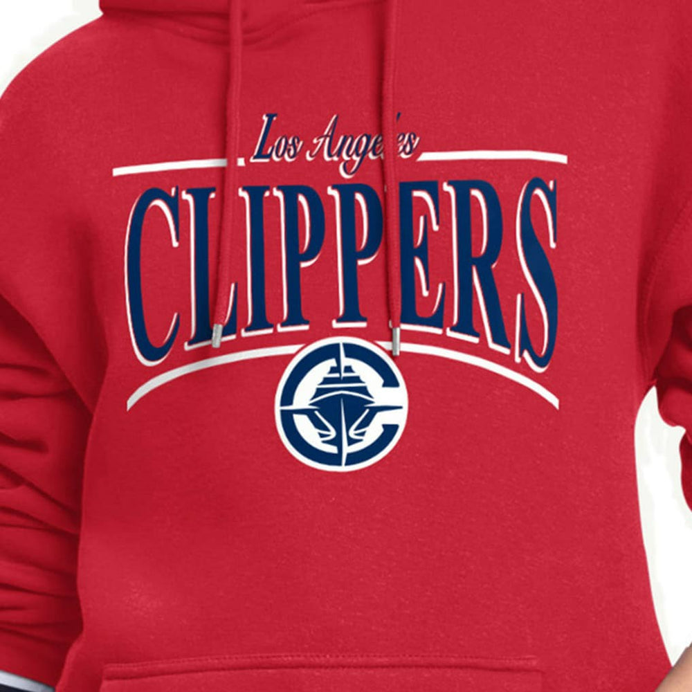 LA Clippers Starter Women's Arch Stripe Fleece Hoodie Red - NBA