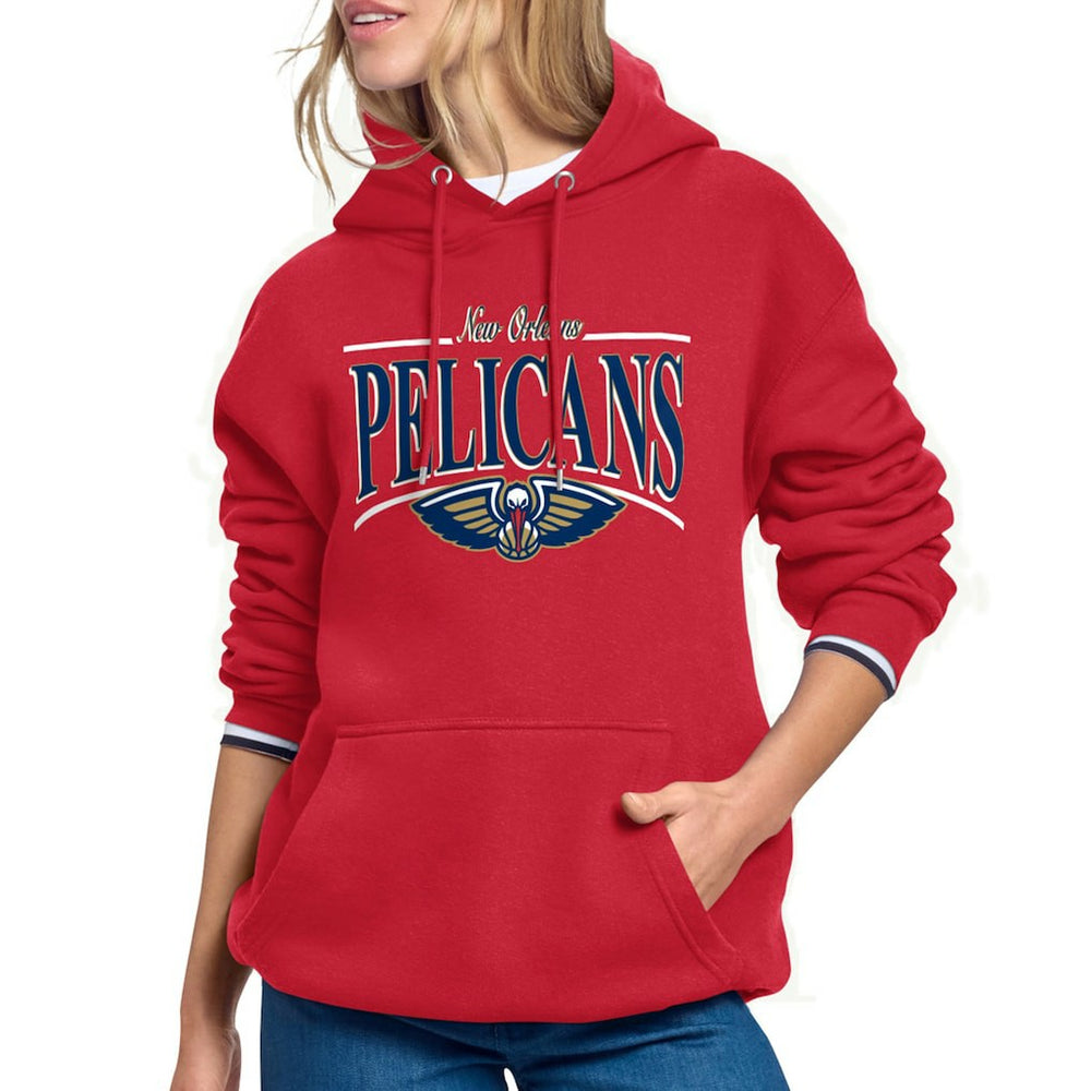 New Orleans Pelicans Starter Women's Arch Stripe Fleece Hoodie Red - NBA
