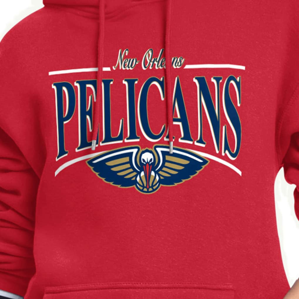 New Orleans Pelicans Starter Women's Arch Stripe Fleece Hoodie Red - NBA