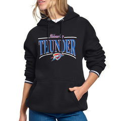 Oklahoma City Thunder Starter Women's Arch Stripe Fleece Hoodie Black - NBA