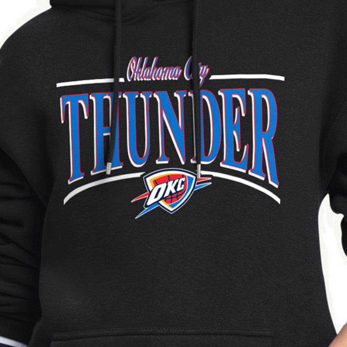 Oklahoma City Thunder Starter Women's Arch Stripe Fleece Hoodie Black - NBA