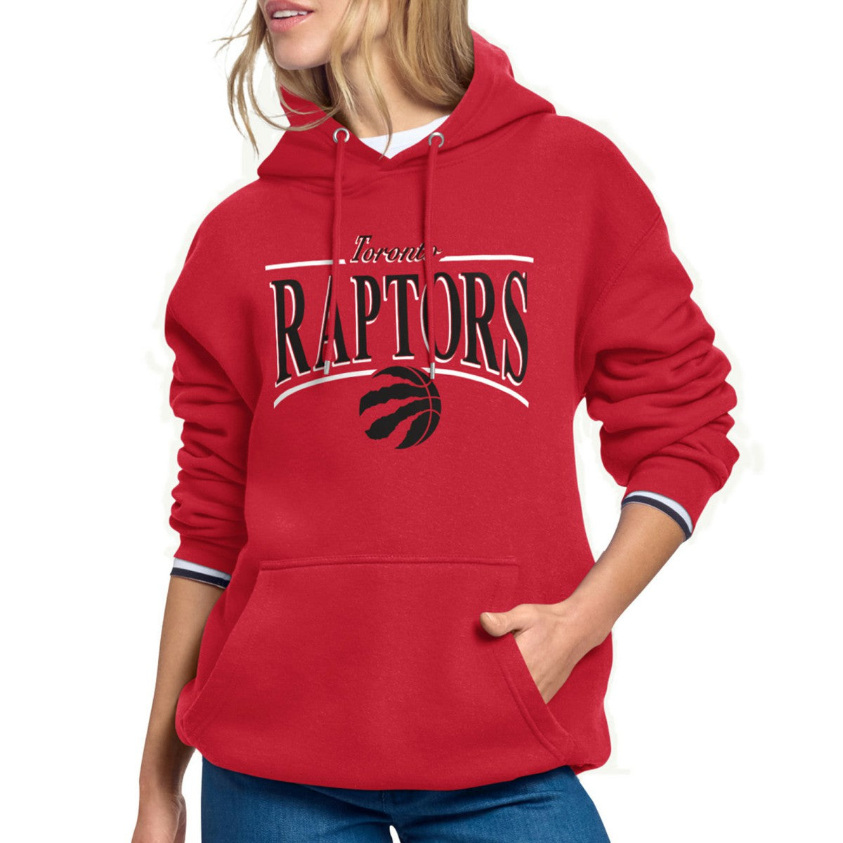 Toronto Raptors Starter Women's Arch Stripe Fleece Hoodie Red - NBA