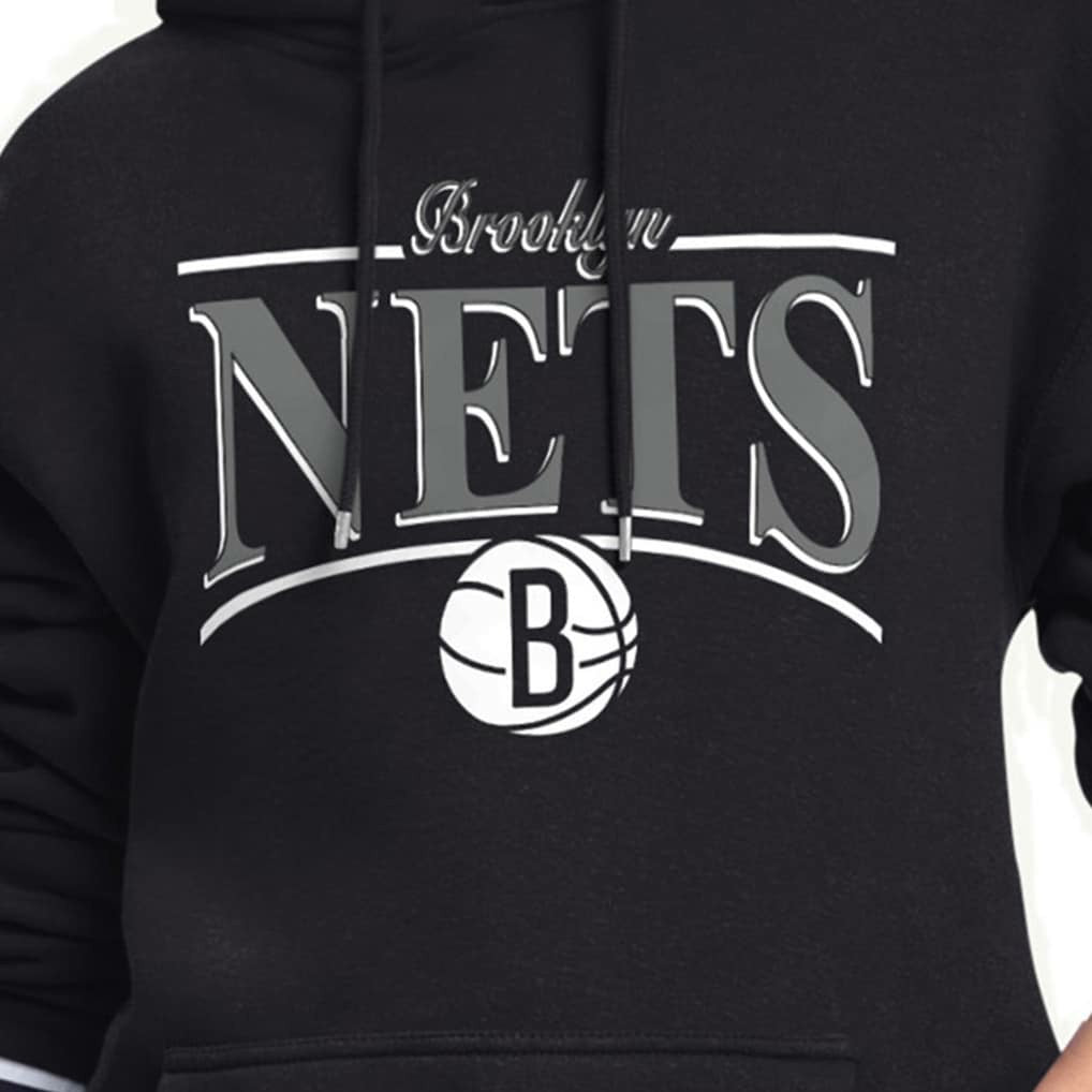 Brooklyn Nets Starter Women's Arch Stripe Fleece Hoodie Black - NBA