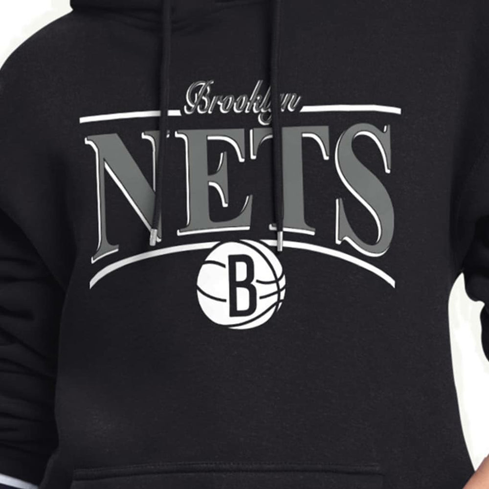 Brooklyn Nets Starter Women's Arch Stripe Fleece Hoodie Black - NBA
