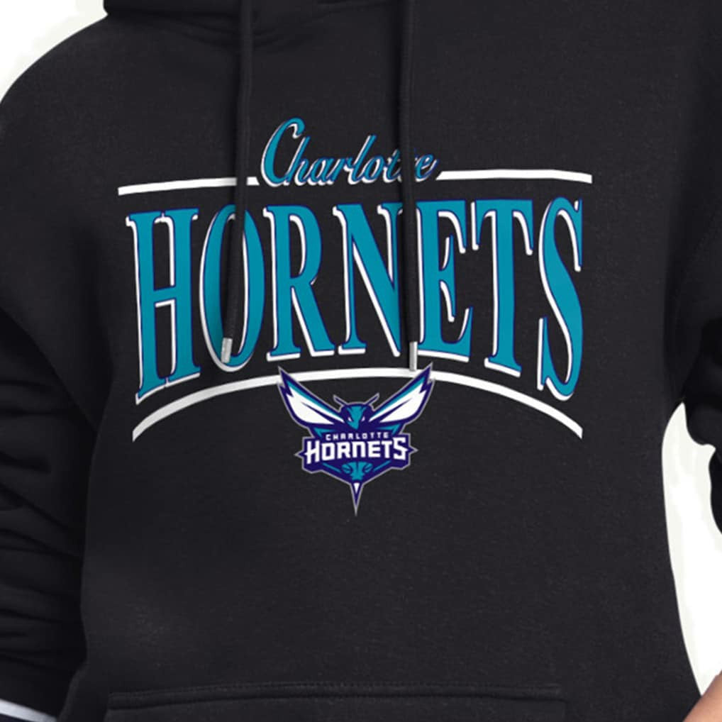 Charlotte Hornets Starter Women's Arch Stripe Fleece Hoodie Black - NBA