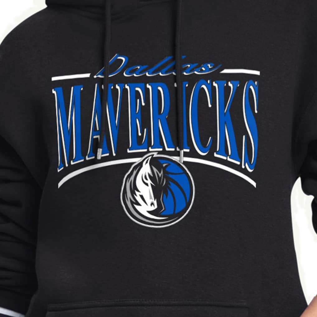 Dallas Mavericks Starter Women's Arch Stripe Fleece Hoodie Black - NBA